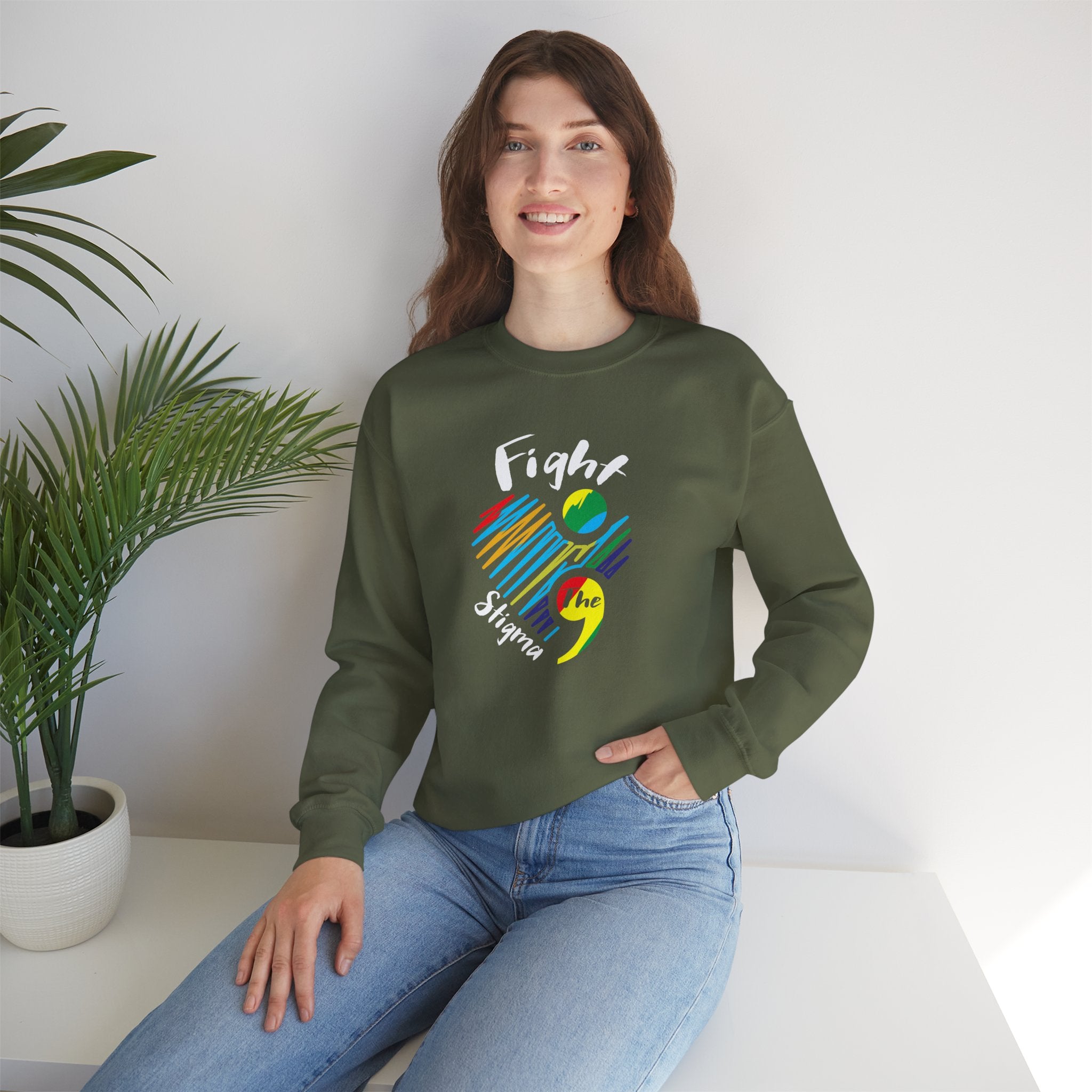 Fight the Stigma Heart Crewneck Sweatshirt