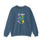 Crewneck sweatshirt designed for suicide prevention awareness, promoting mental health and support.