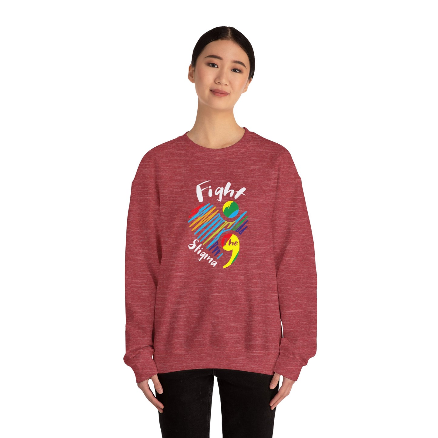 Fight the Stigma Heart Crewneck Sweatshirt