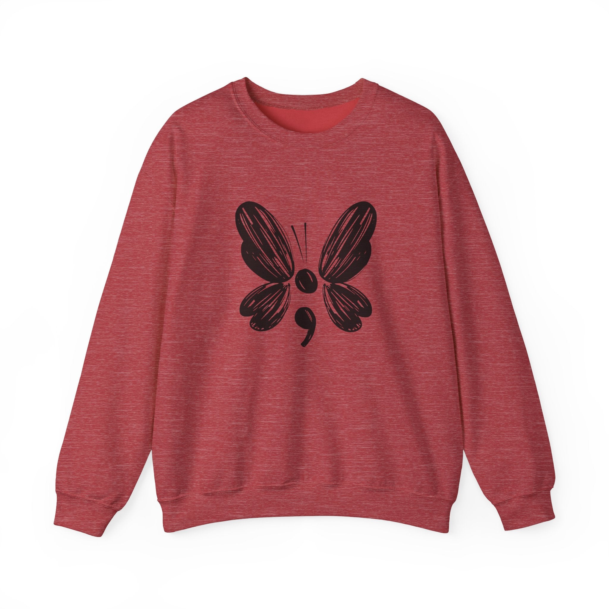Suicide Prevention Black Butterfly Crewneck Sweatshirt