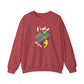 Crewneck sweatshirt designed for suicide prevention awareness, promoting mental health and support.