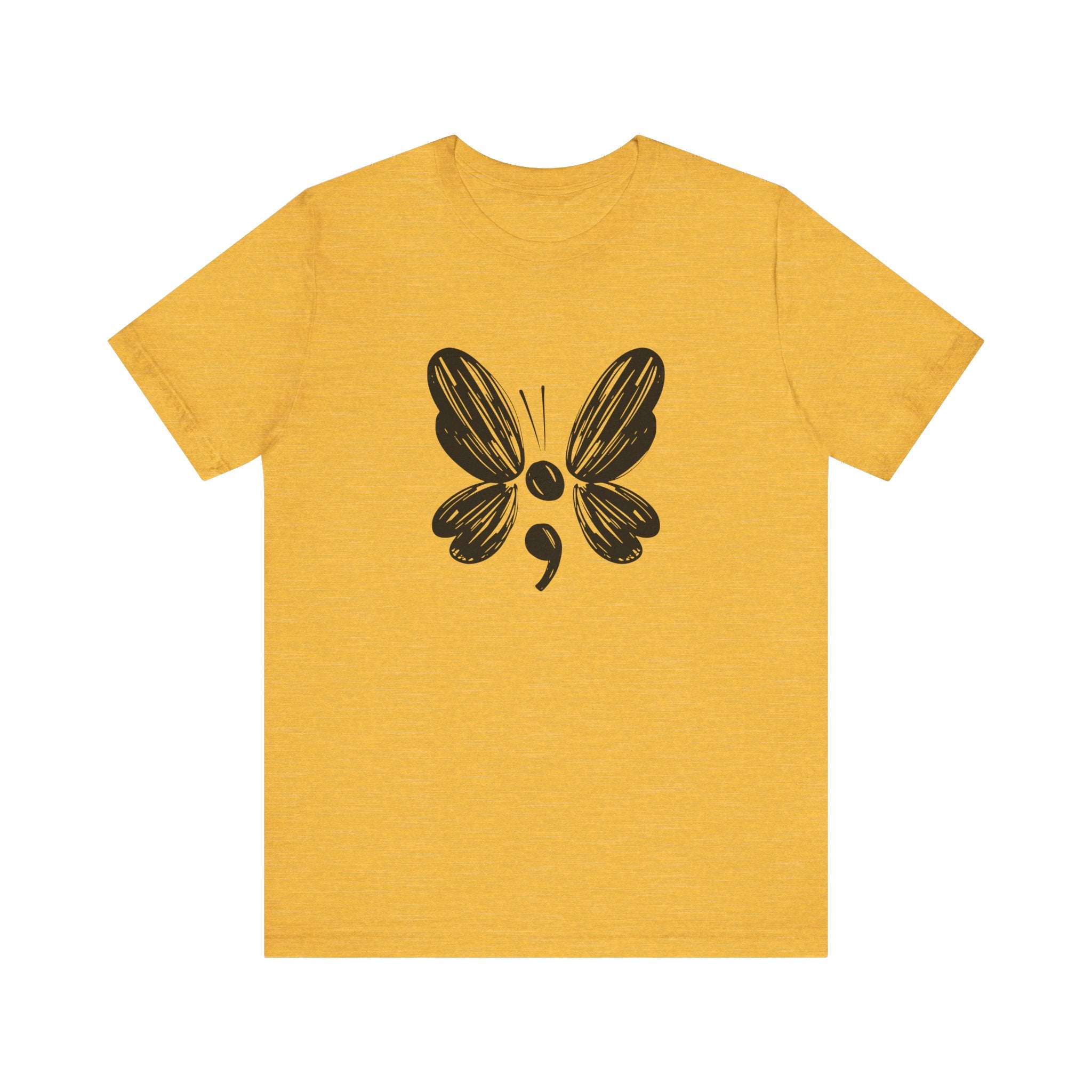 Suicide Prevention Butterfly Black Jersey Tee