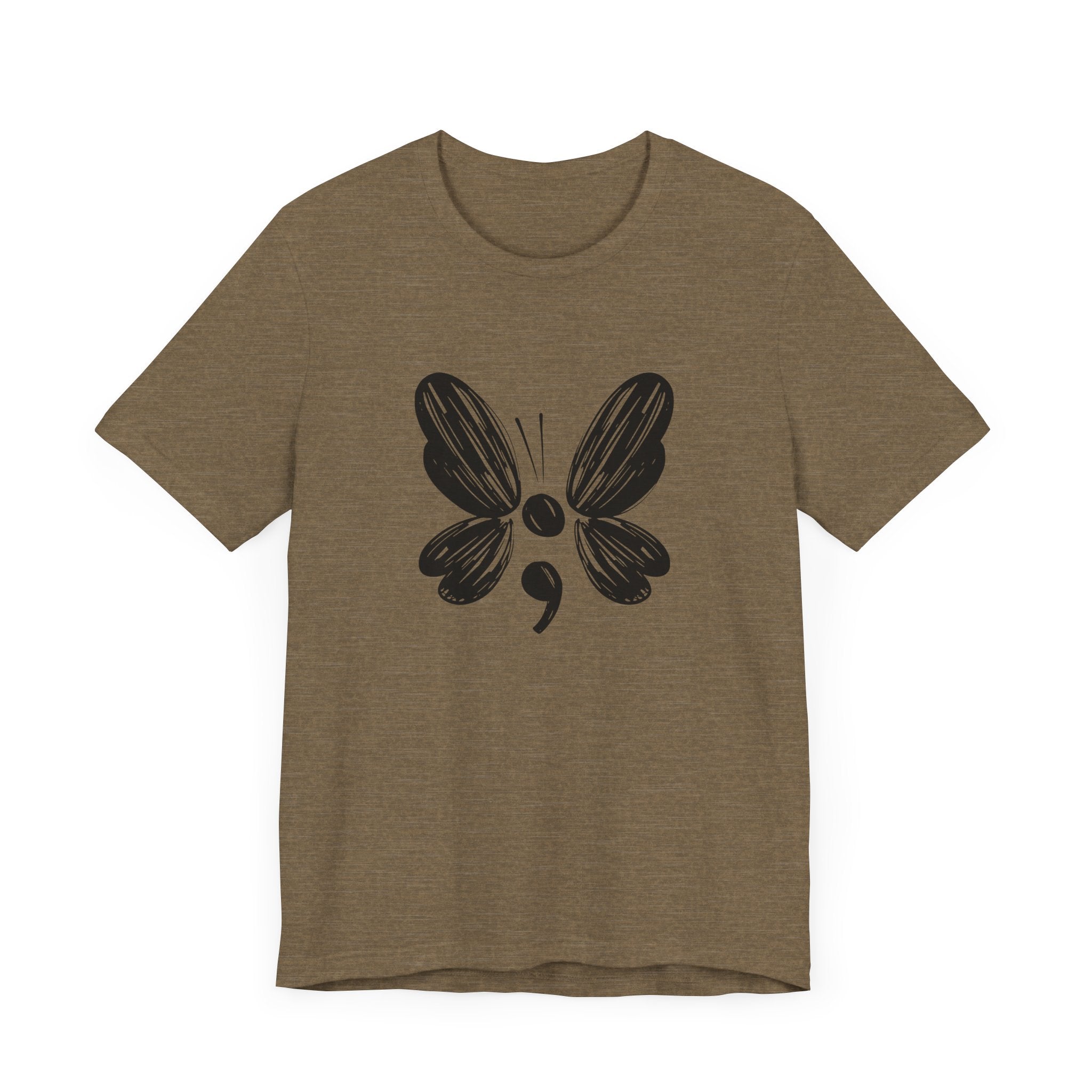 Suicide Prevention Butterfly Black Jersey Tee
