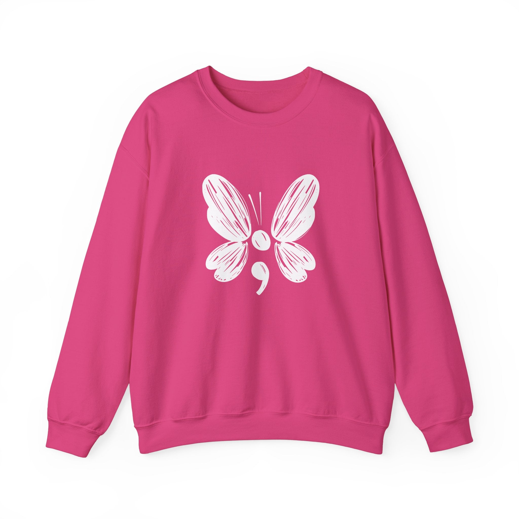 Suicide Prevention White Butterfly Crewneck Sweatshirt