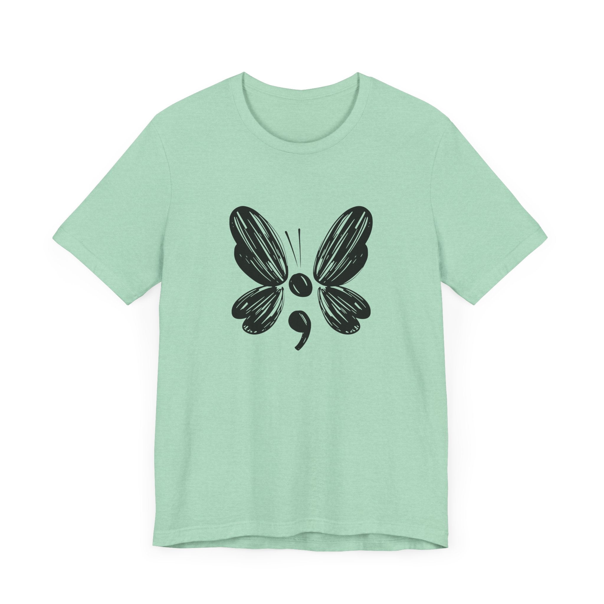 Suicide Prevention Butterfly Black Jersey Tee