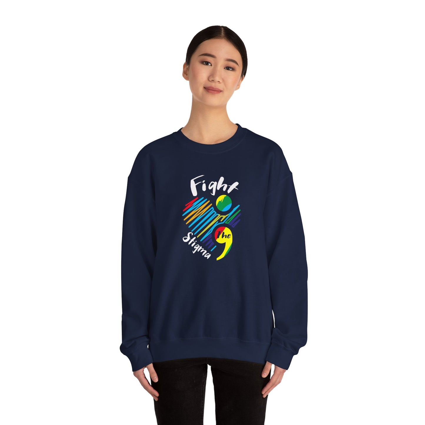 Fight the Stigma Heart Crewneck Sweatshirt
