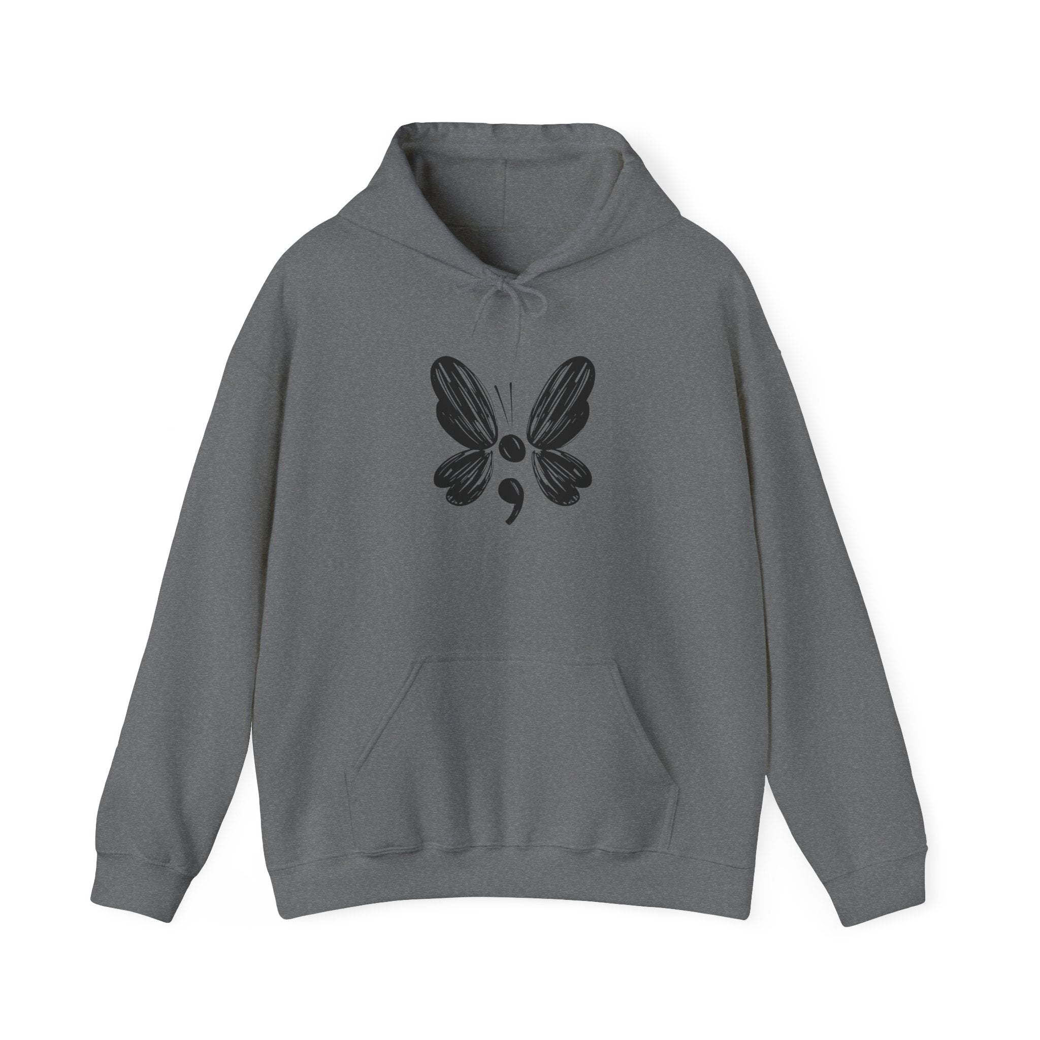 Suicide Prevention Butterfly Black Hooded Sweatshirt