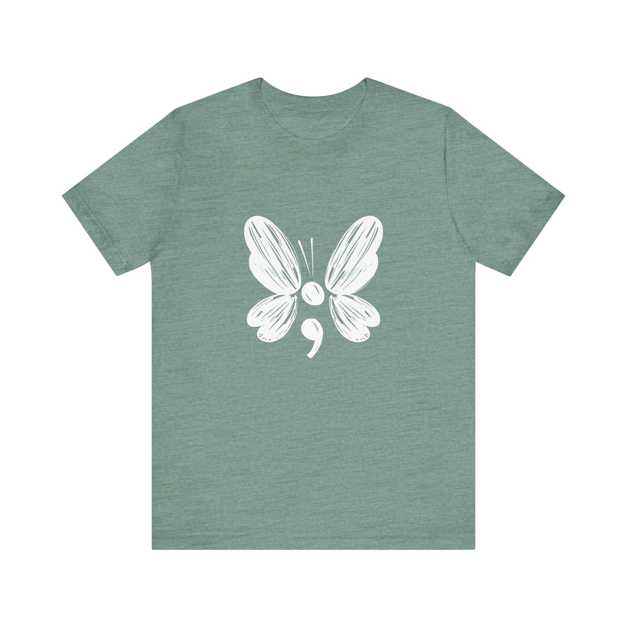 Suicide Prevention Butterfly White Jersey Tee