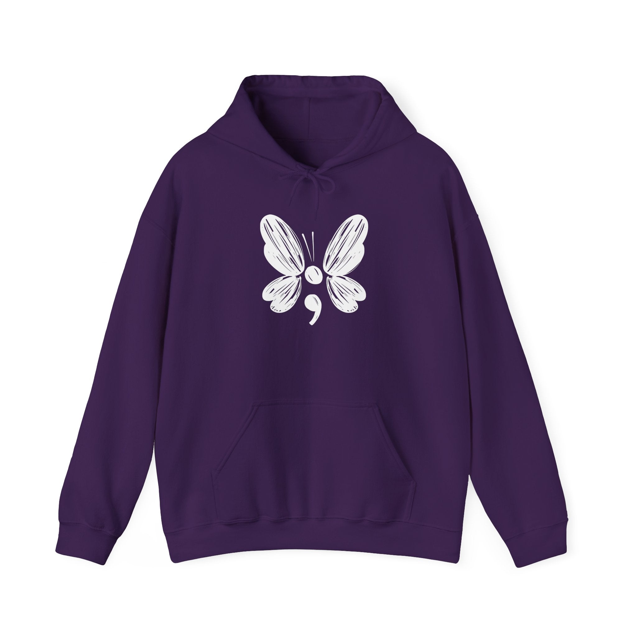 Suicide Prevention Butterfly White Hooded Sweatshirt