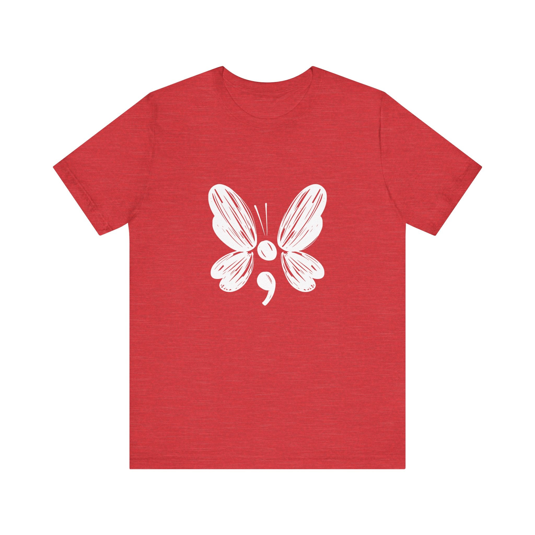 Suicide Prevention Butterfly White Jersey Tee