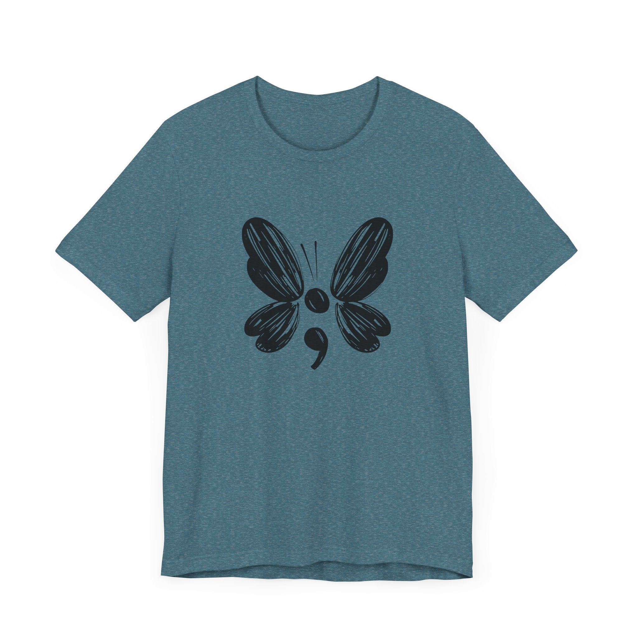 Suicide Prevention Butterfly Black Jersey Tee