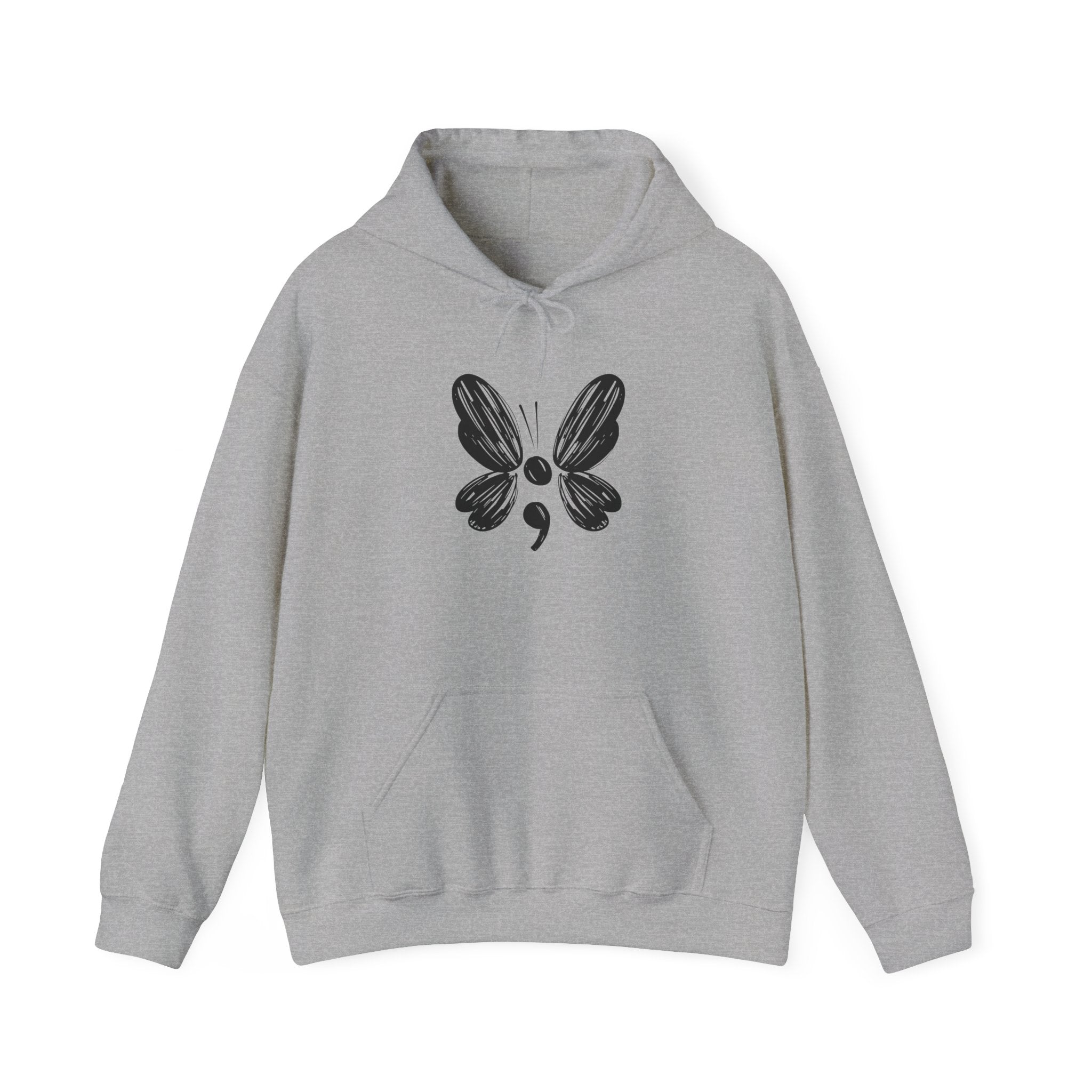 Suicide Prevention Butterfly Black Hooded Sweatshirt