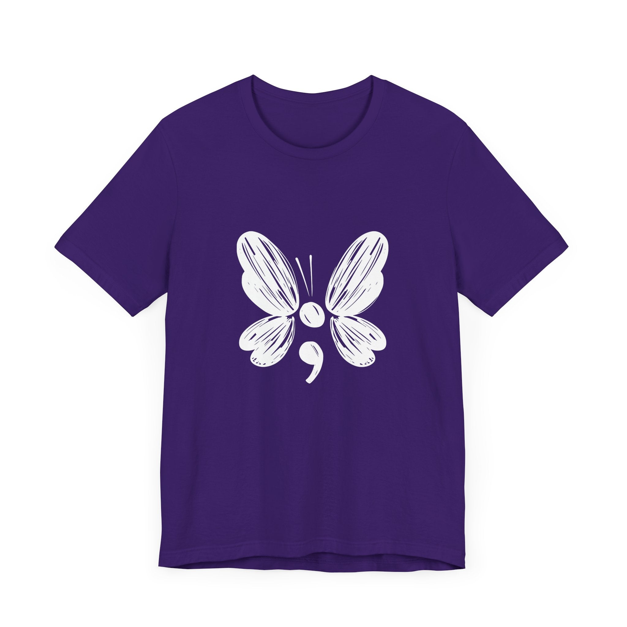 Suicide Prevention Butterfly White Jersey Tee