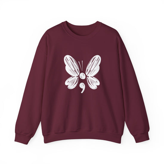 Suicide Prevention White Butterfly Crewneck Sweatshirt