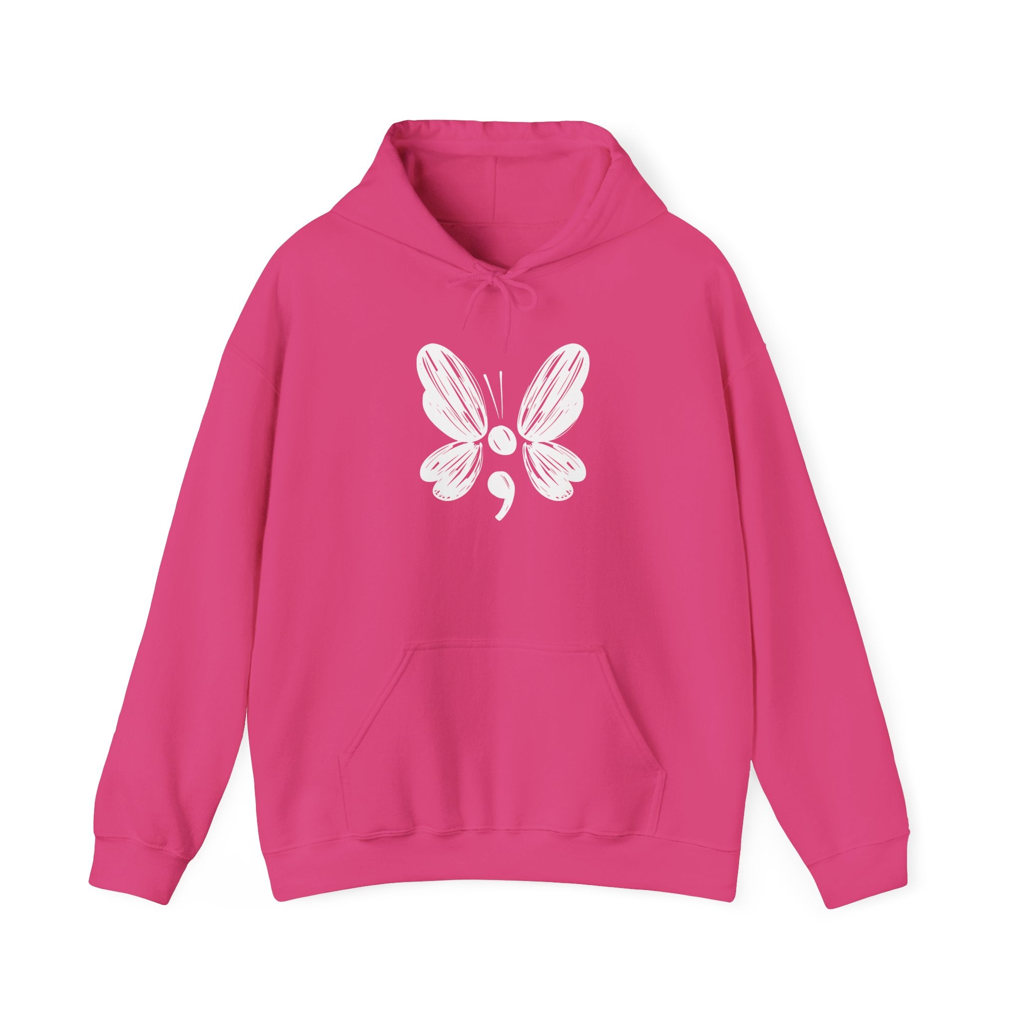 Suicide Prevention Butterfly White Hooded Sweatshirt