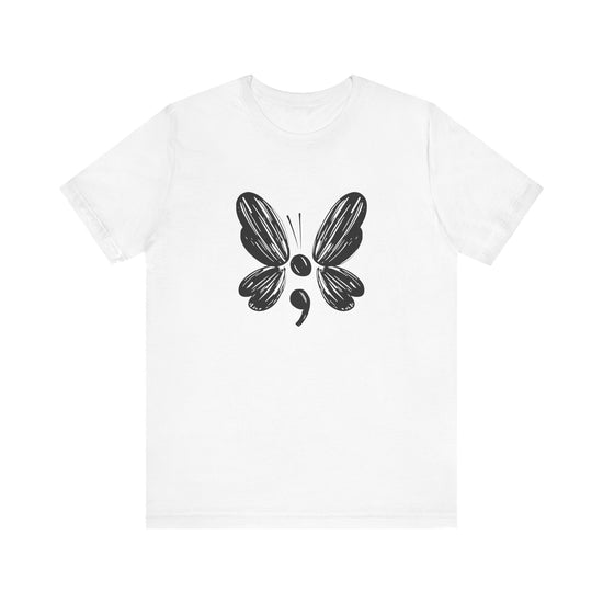 Suicide Prevention Butterfly Black Jersey Tee