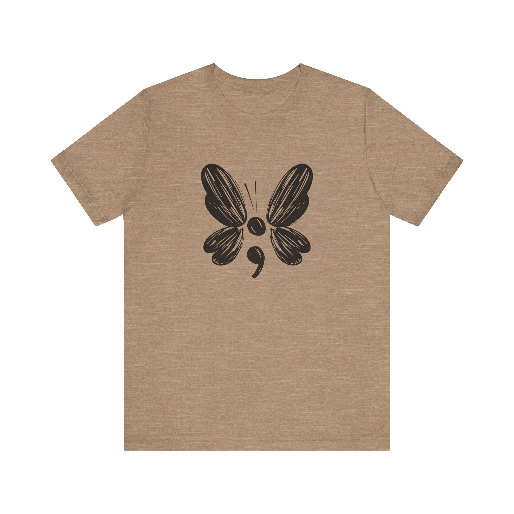 Suicide Prevention Butterfly Black Jersey Tee