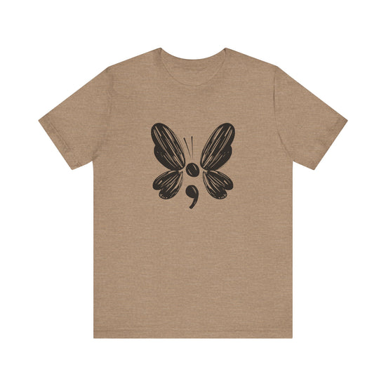 Suicide Prevention Butterfly Black Jersey Tee