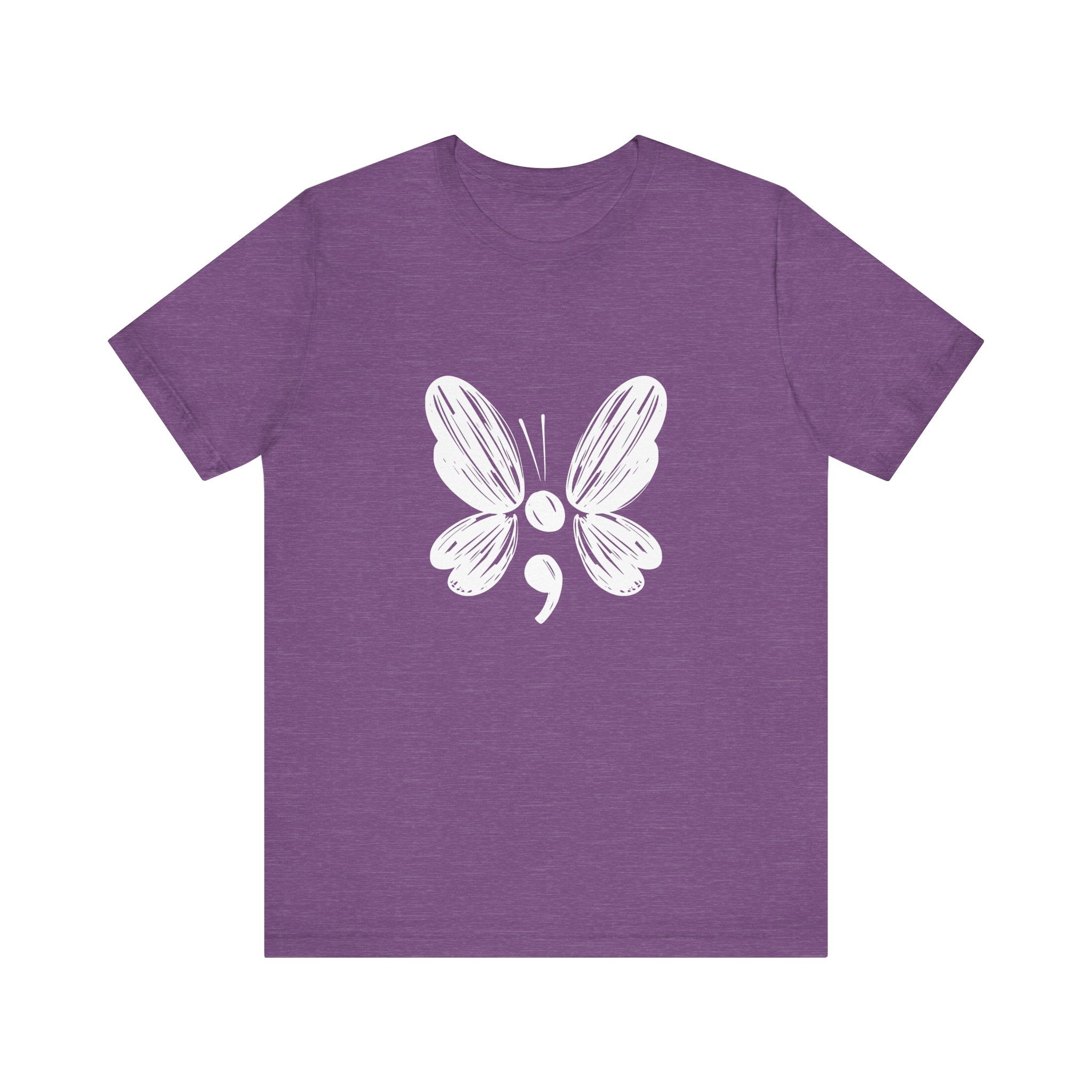 Suicide Prevention Butterfly White Jersey Tee