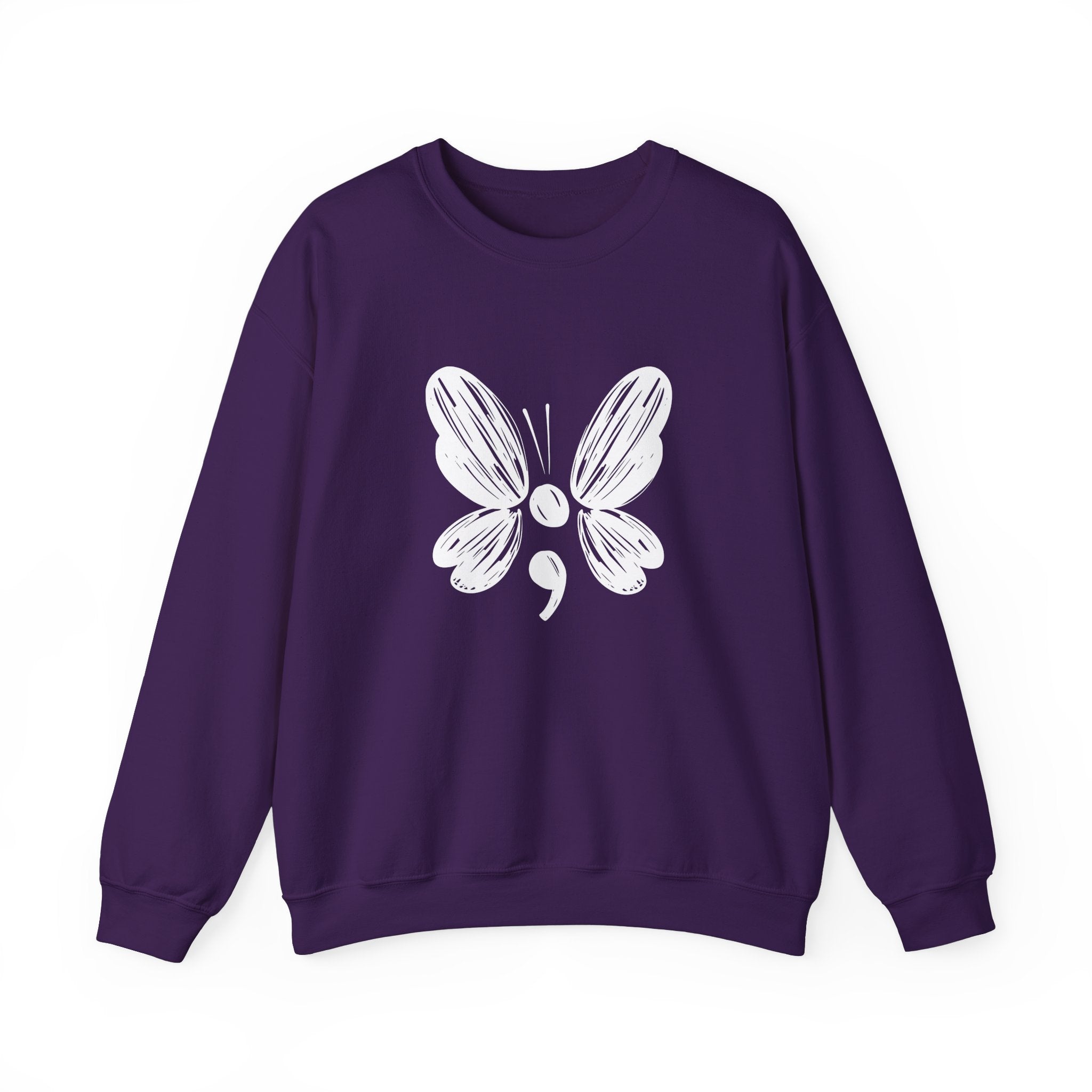 Suicide Prevention White Butterfly Crewneck Sweatshirt