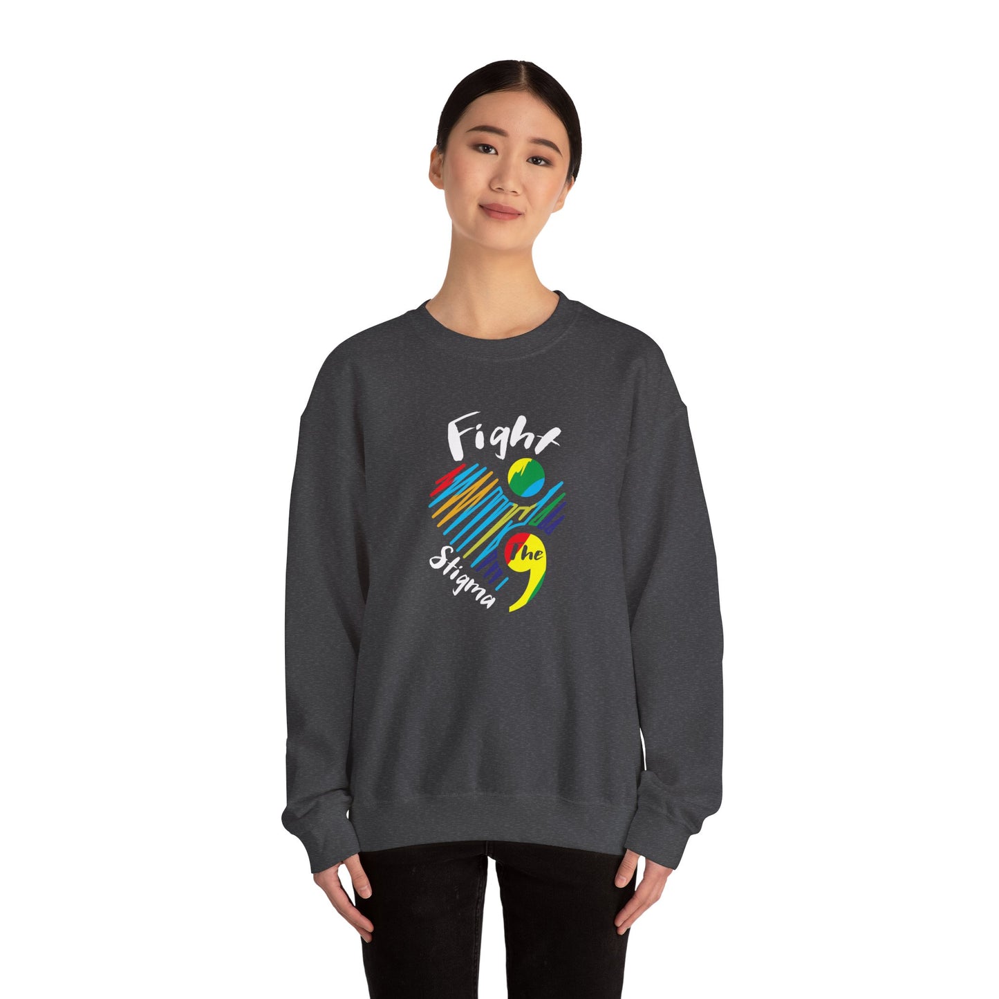 Fight the Stigma Heart Crewneck Sweatshirt