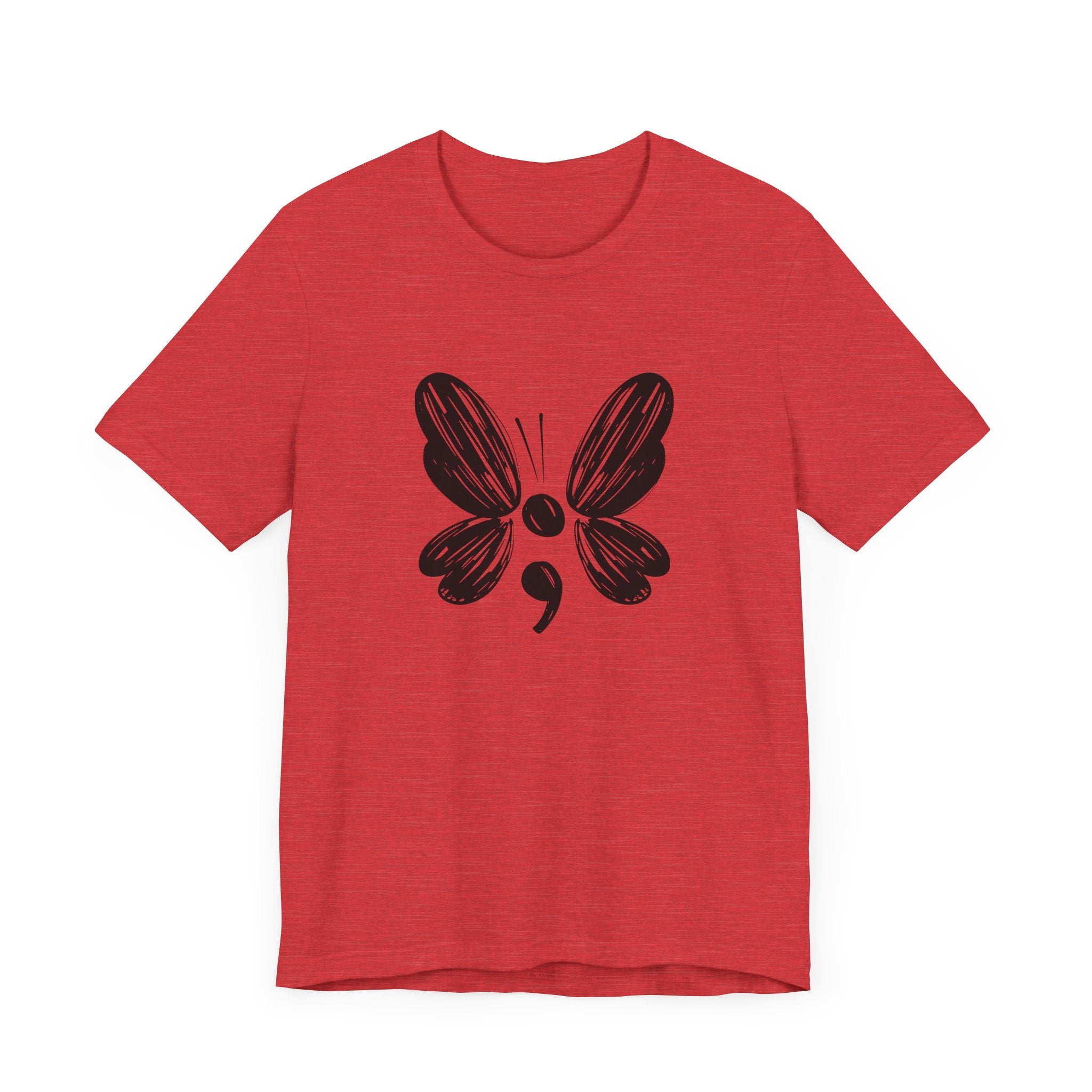 Suicide Prevention Butterfly Black Jersey Tee