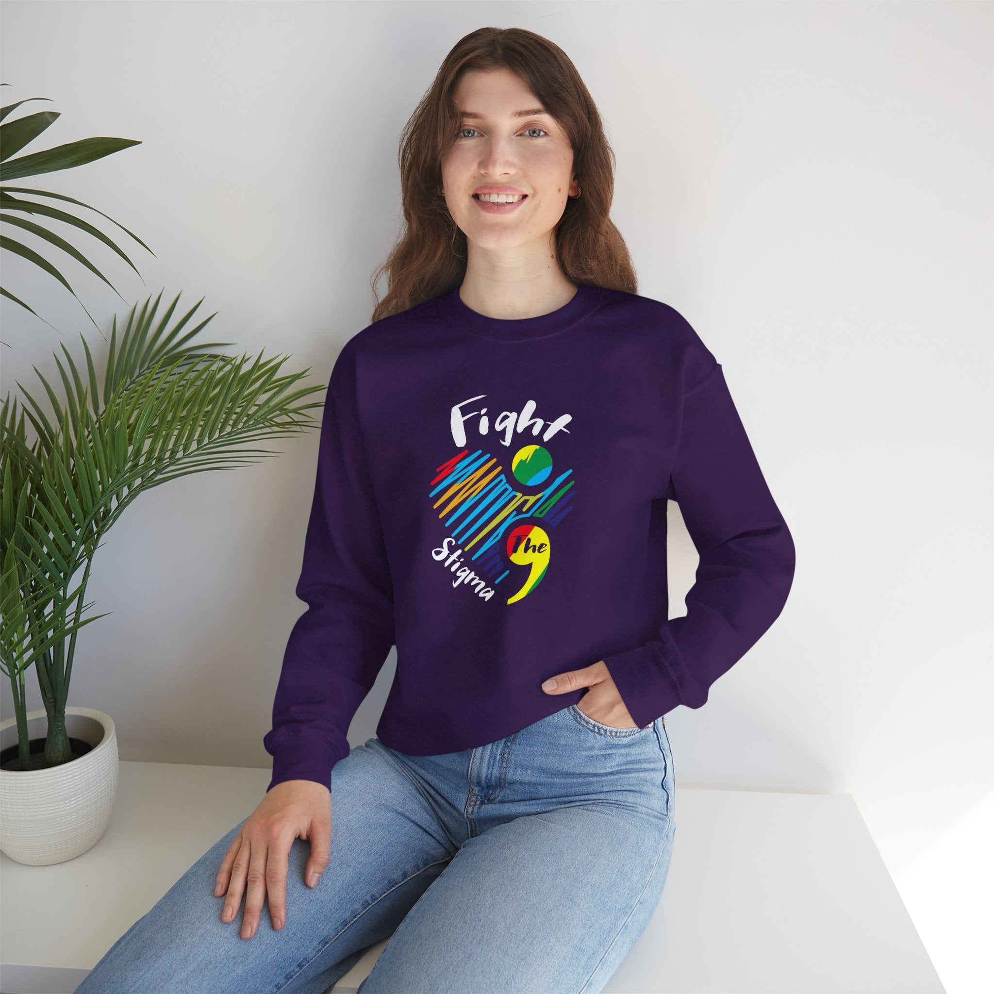 Fight the Stigma Heart Crewneck Sweatshirt