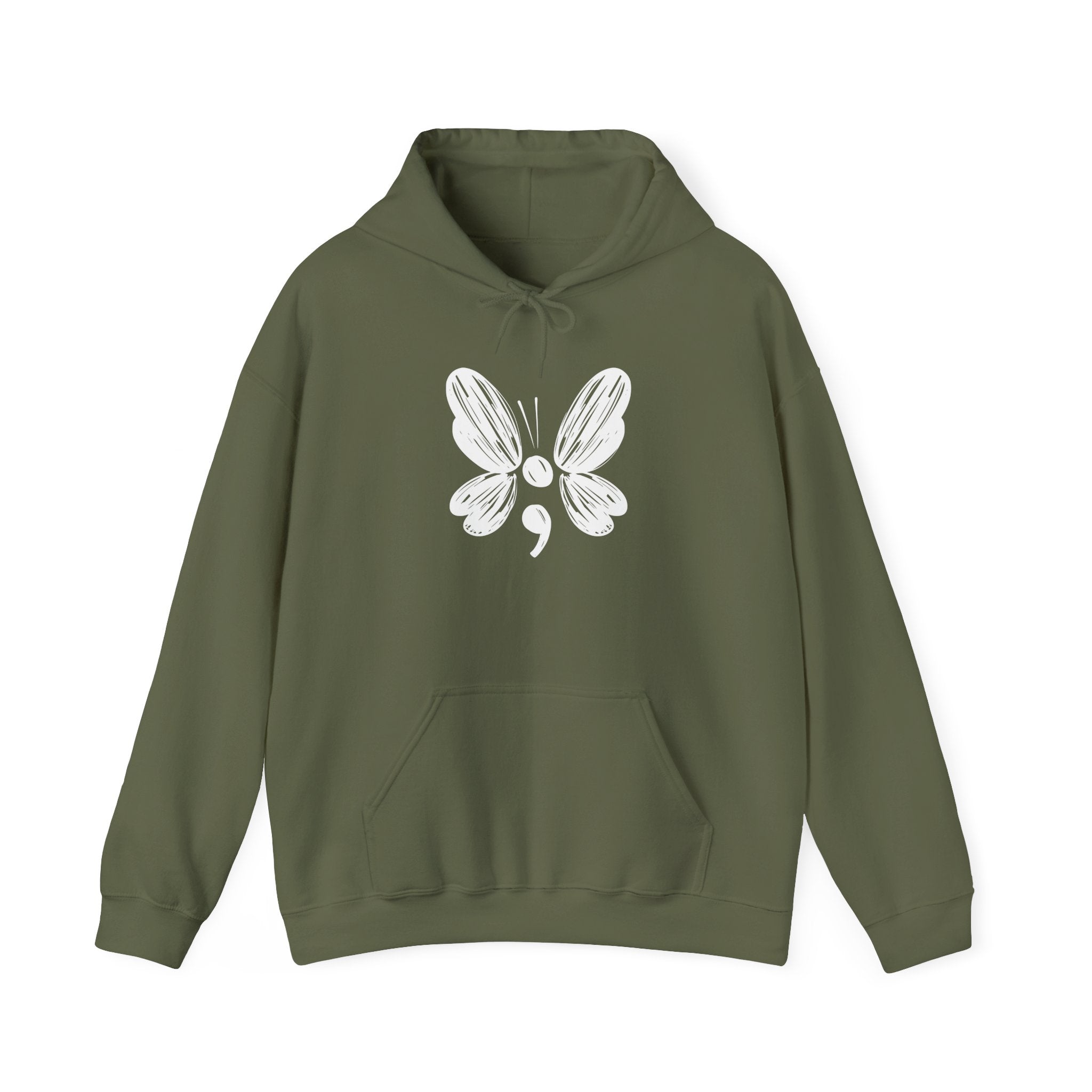 Suicide Prevention Butterfly White Hooded Sweatshirt
