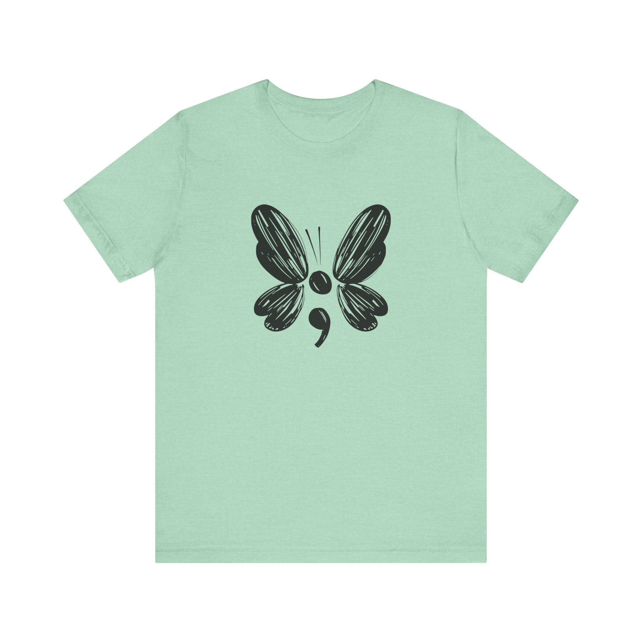 Suicide Prevention Butterfly Black Jersey Tee