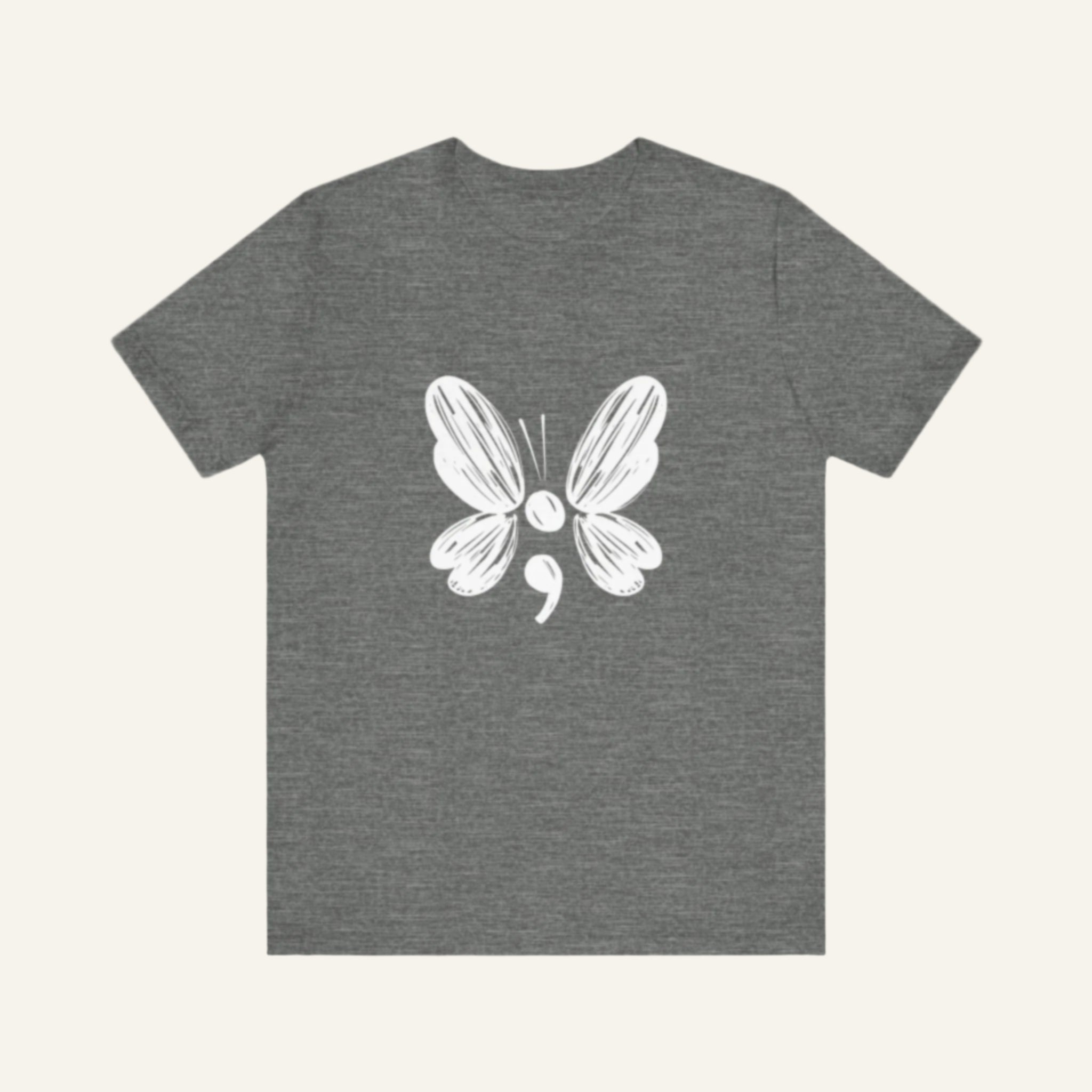 Suicide Prevention Butterfly White Jersey Tee