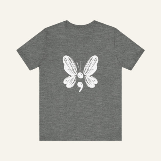 Suicide Prevention Butterfly White Jersey Tee