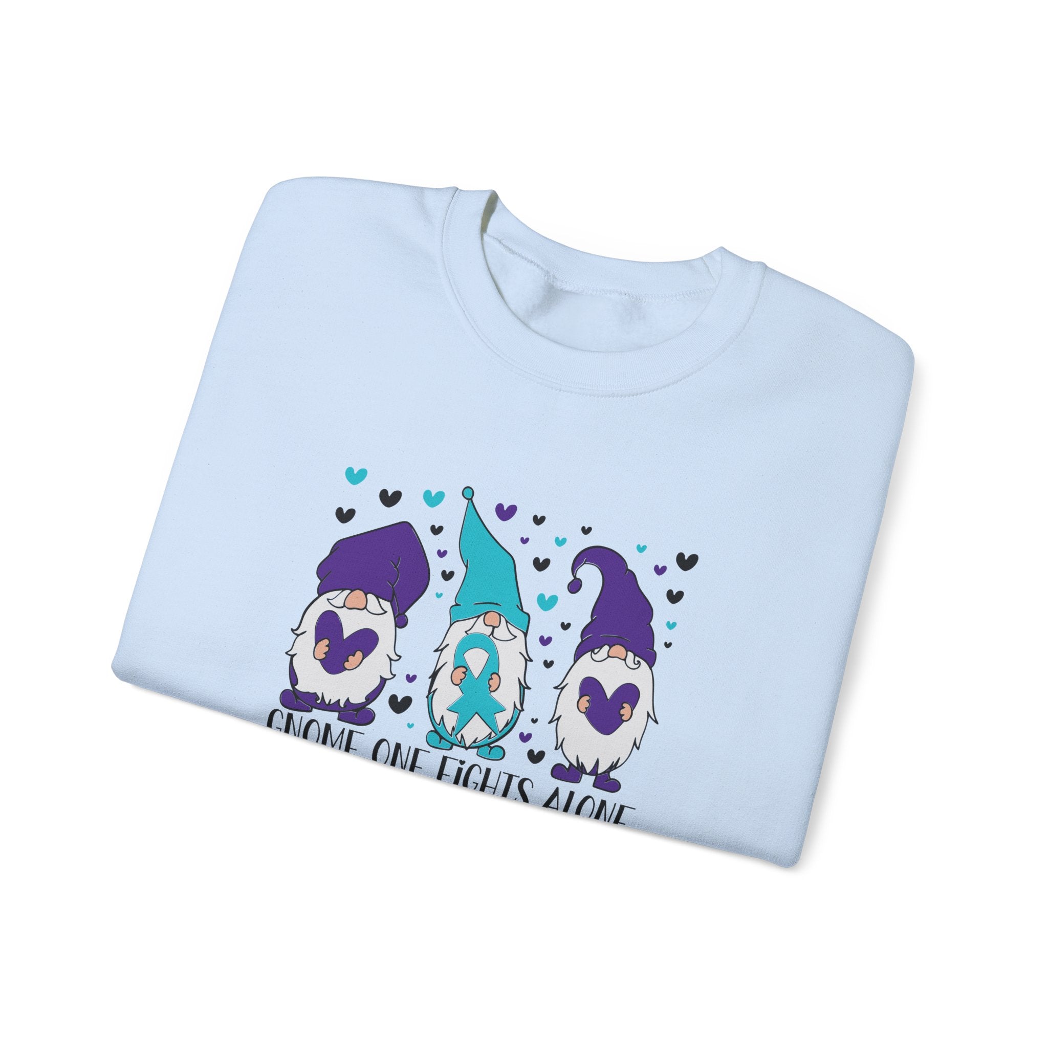 Gnome One Fights Alone- Suicide Prevention Crewneck Sweatshirt