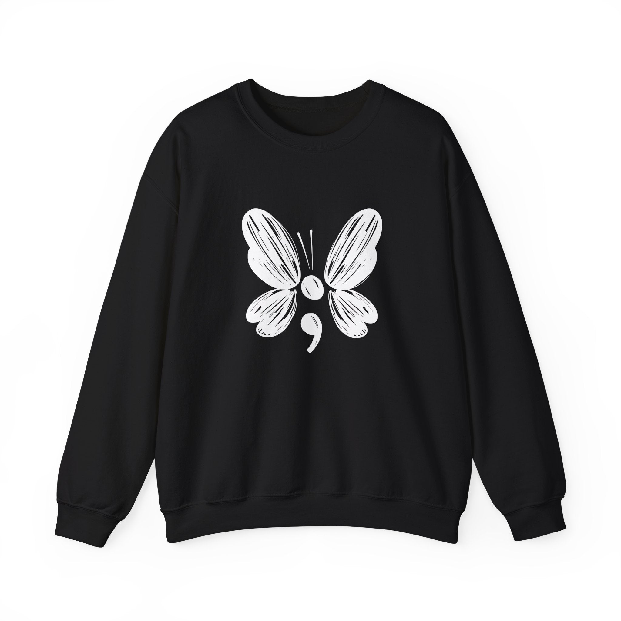Suicide Prevention White Butterfly Crewneck Sweatshirt