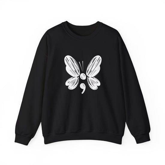 Suicide Prevention White Butterfly Crewneck Sweatshirt