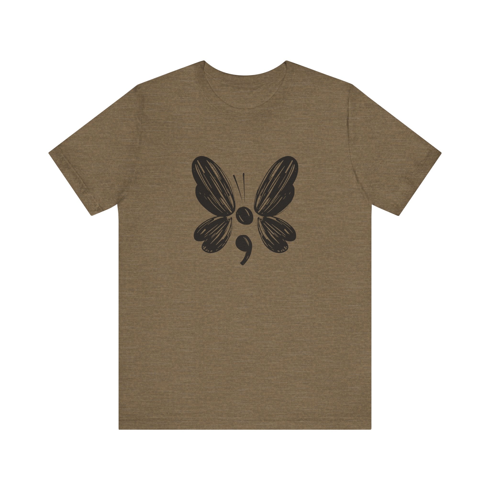 Suicide Prevention Butterfly Black Jersey Tee