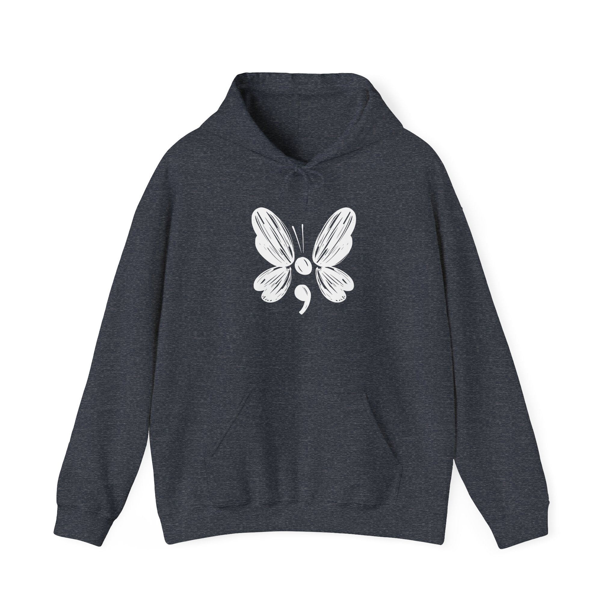 Suicide Prevention Butterfly White Hooded Sweatshirt