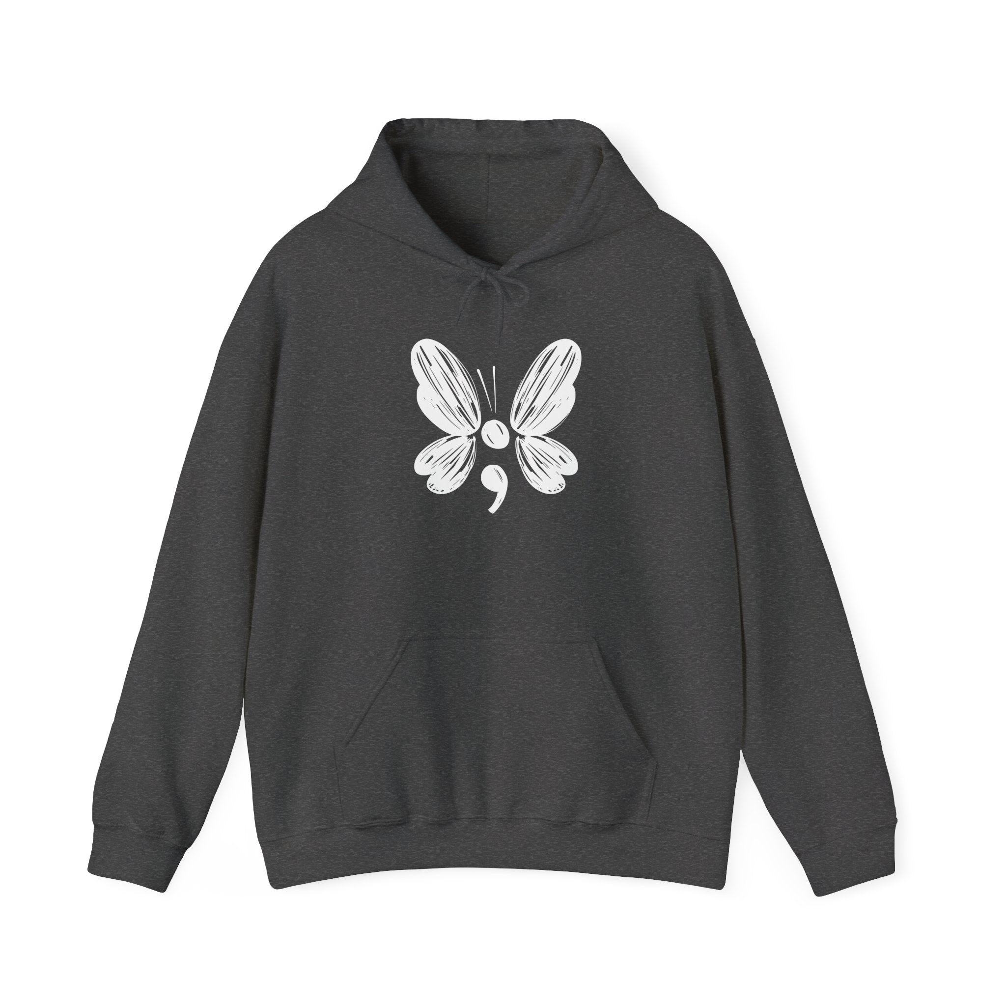 Suicide Prevention Butterfly White Hooded Sweatshirt