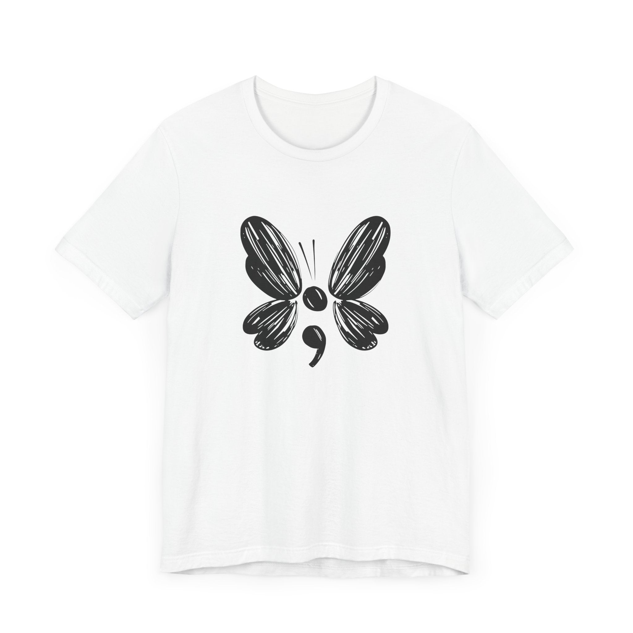 Suicide Prevention Butterfly Black Jersey Tee