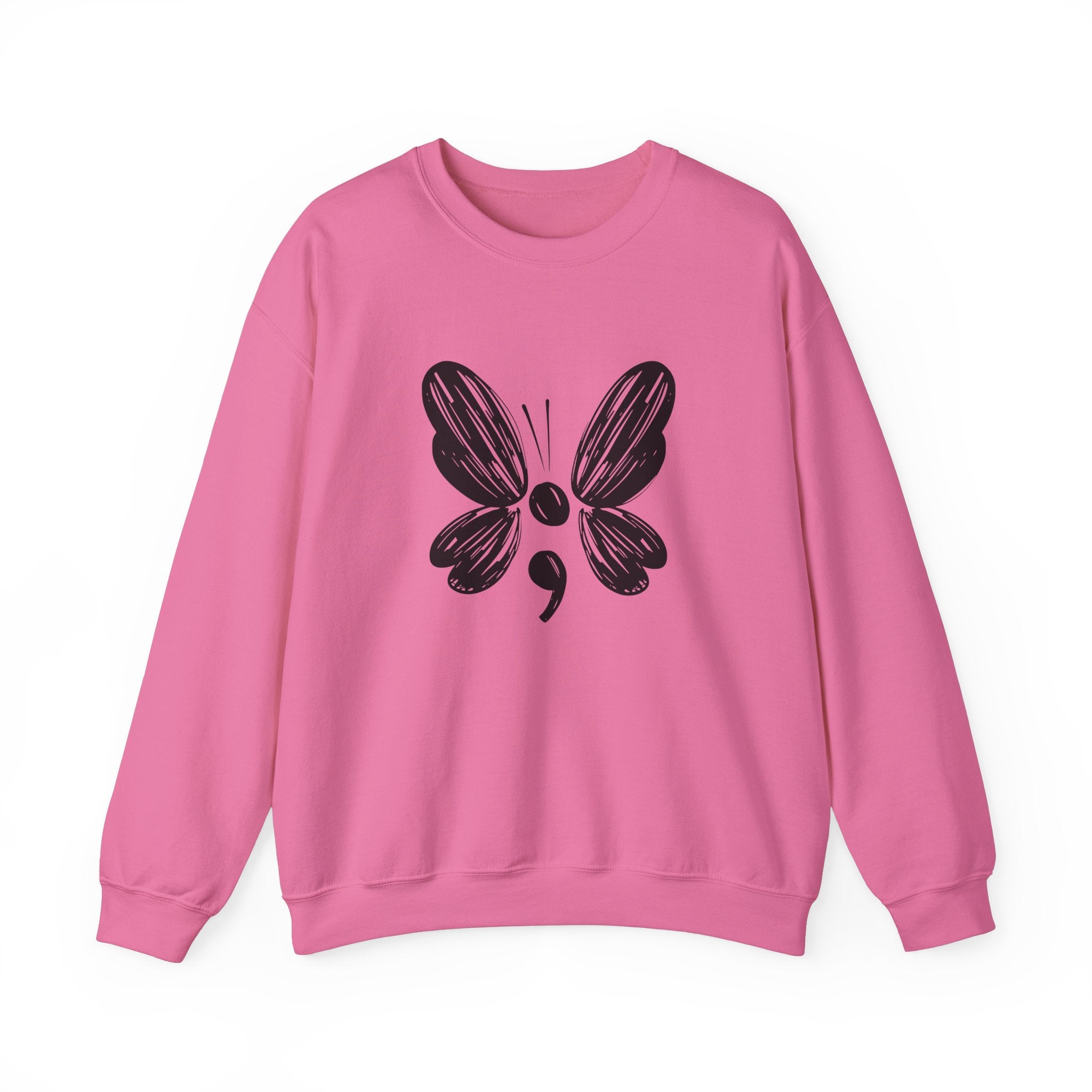 Suicide Prevention Black Butterfly Crewneck Sweatshirt