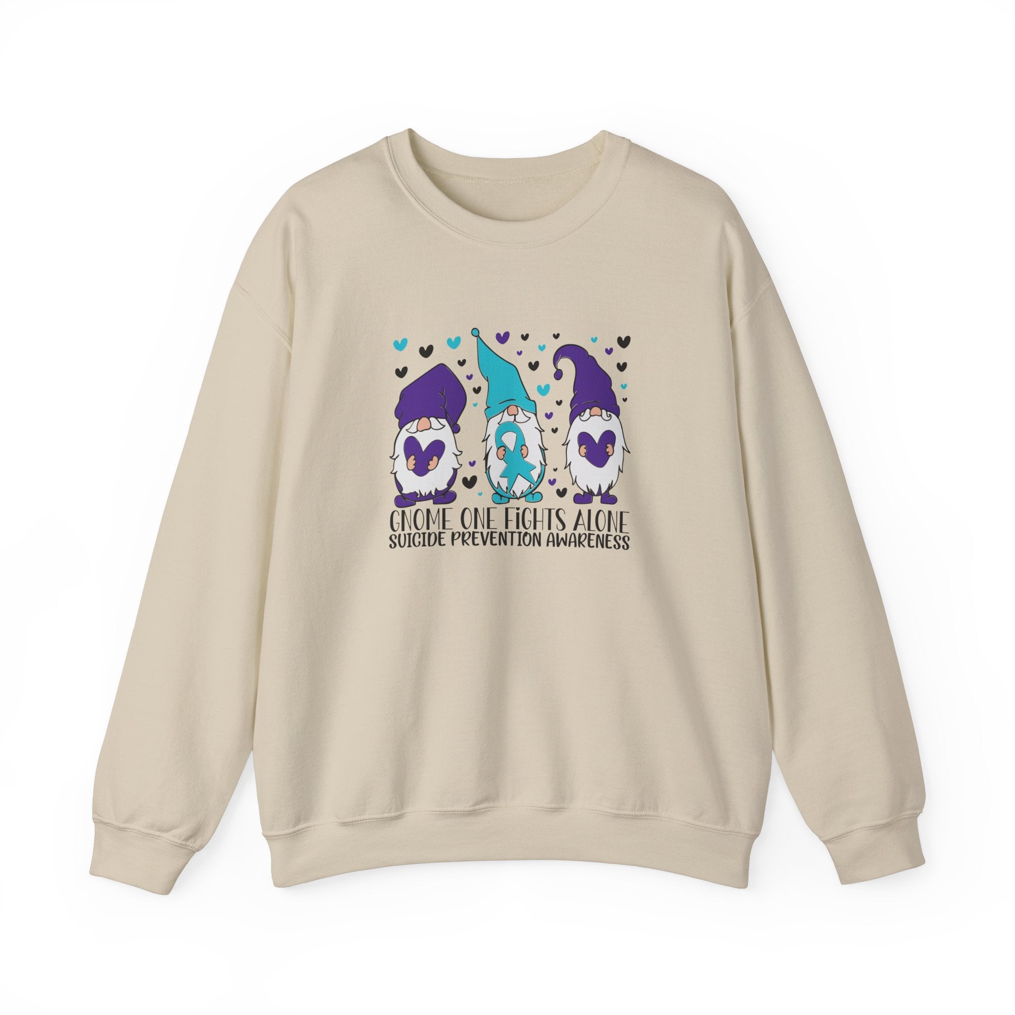 Gnome One Fights Alone- Suicide Prevention Crewneck Sweatshirt