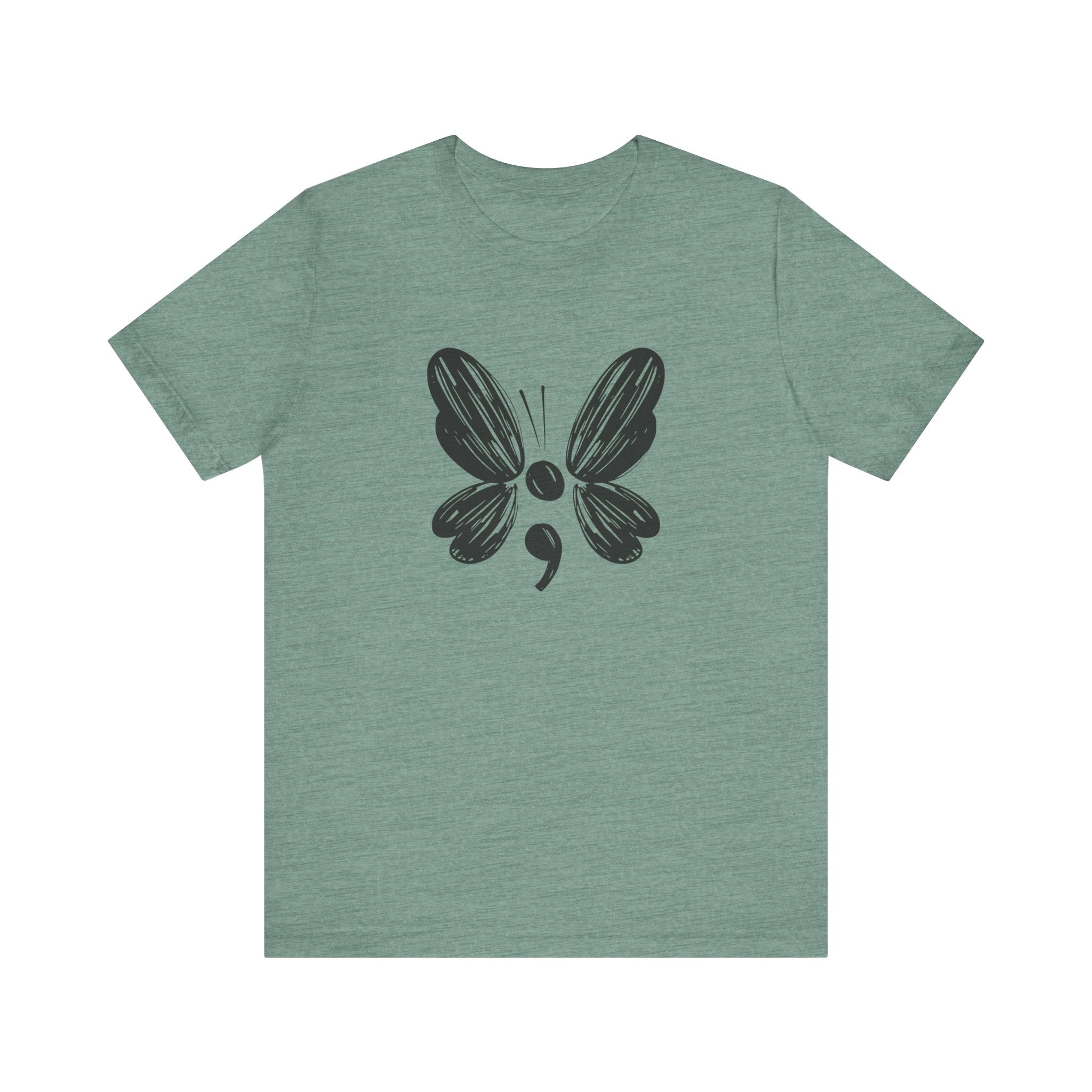 Suicide Prevention Butterfly Black Jersey Tee