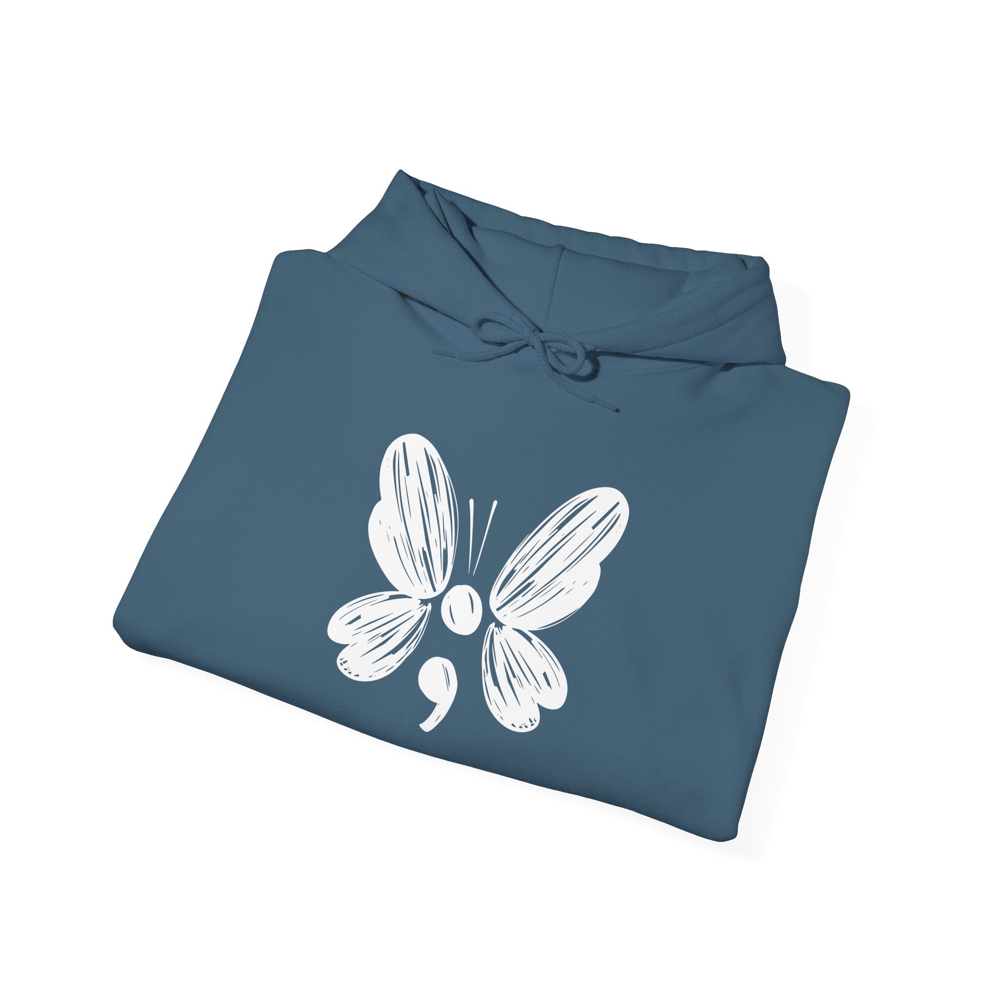 Suicide Prevention Butterfly White Hooded Sweatshirt