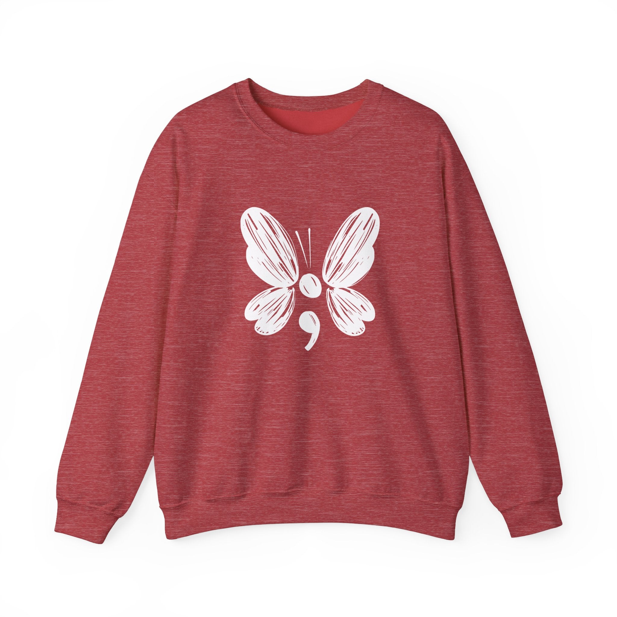 Suicide Prevention White Butterfly Crewneck Sweatshirt