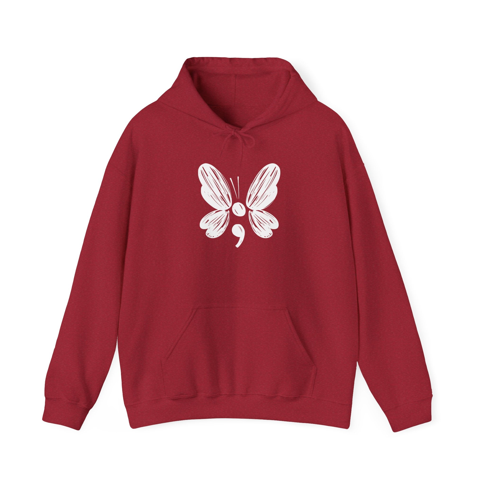 Suicide Prevention Butterfly White Hooded Sweatshirt