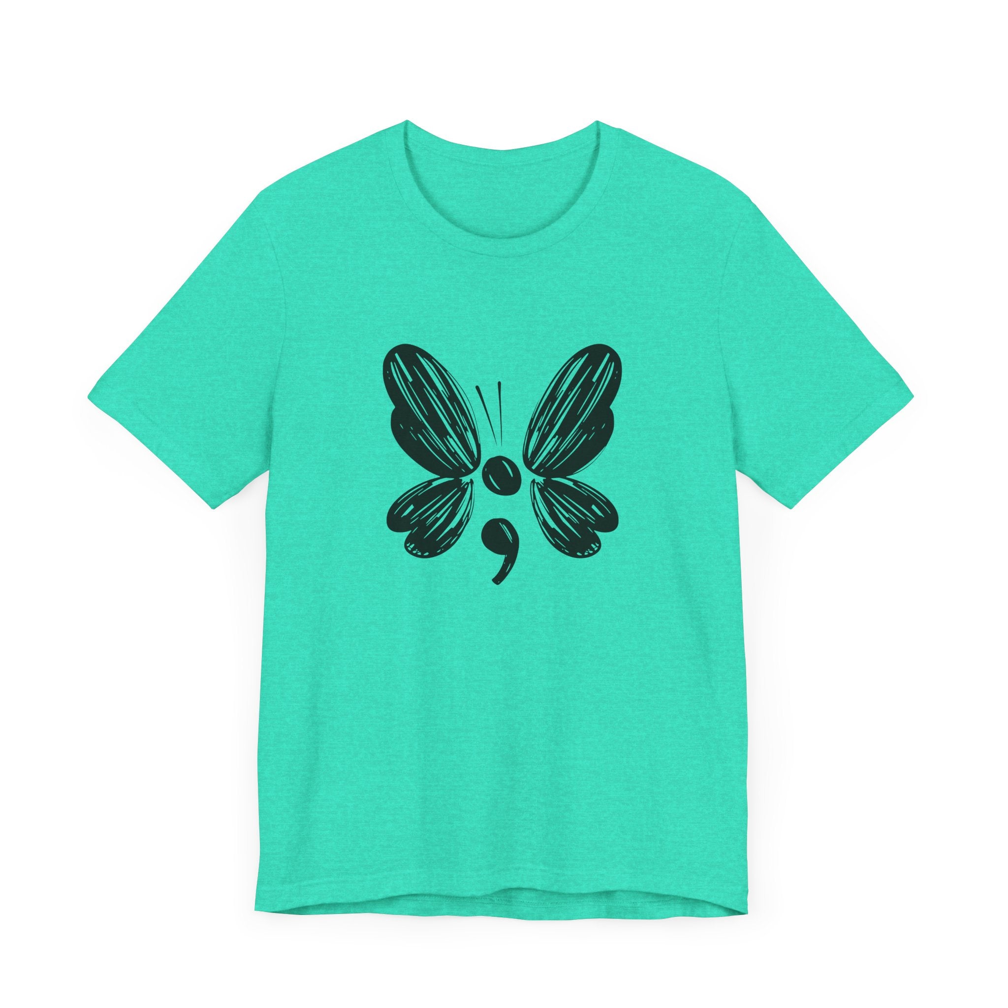 Suicide Prevention Butterfly Black Jersey Tee