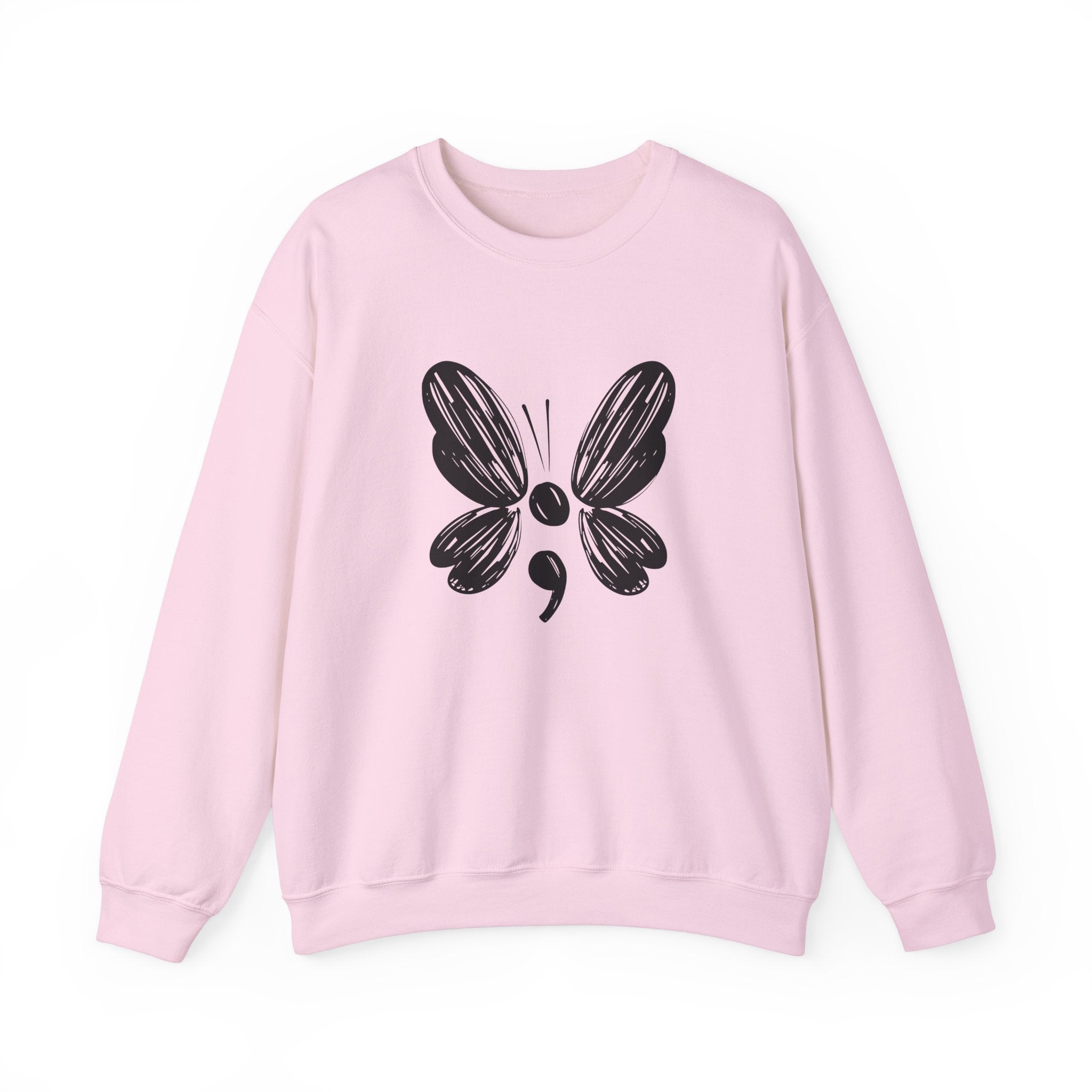 Suicide Prevention Black Butterfly Crewneck Sweatshirt