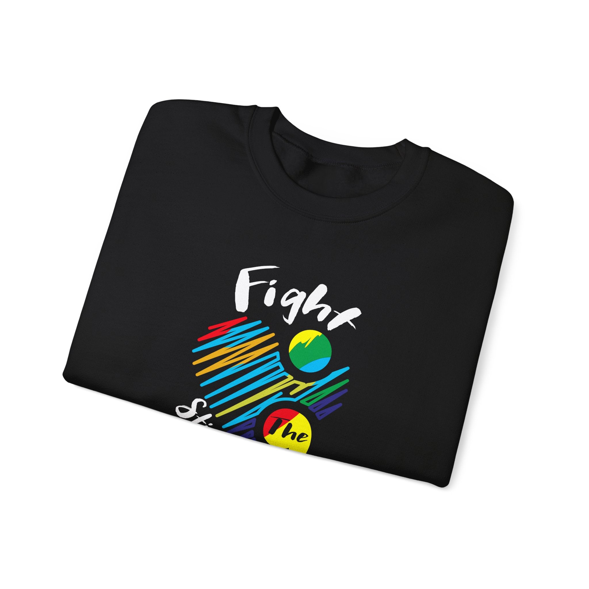 Crewneck sweatshirt designed for suicide prevention awareness, promoting mental health and support.