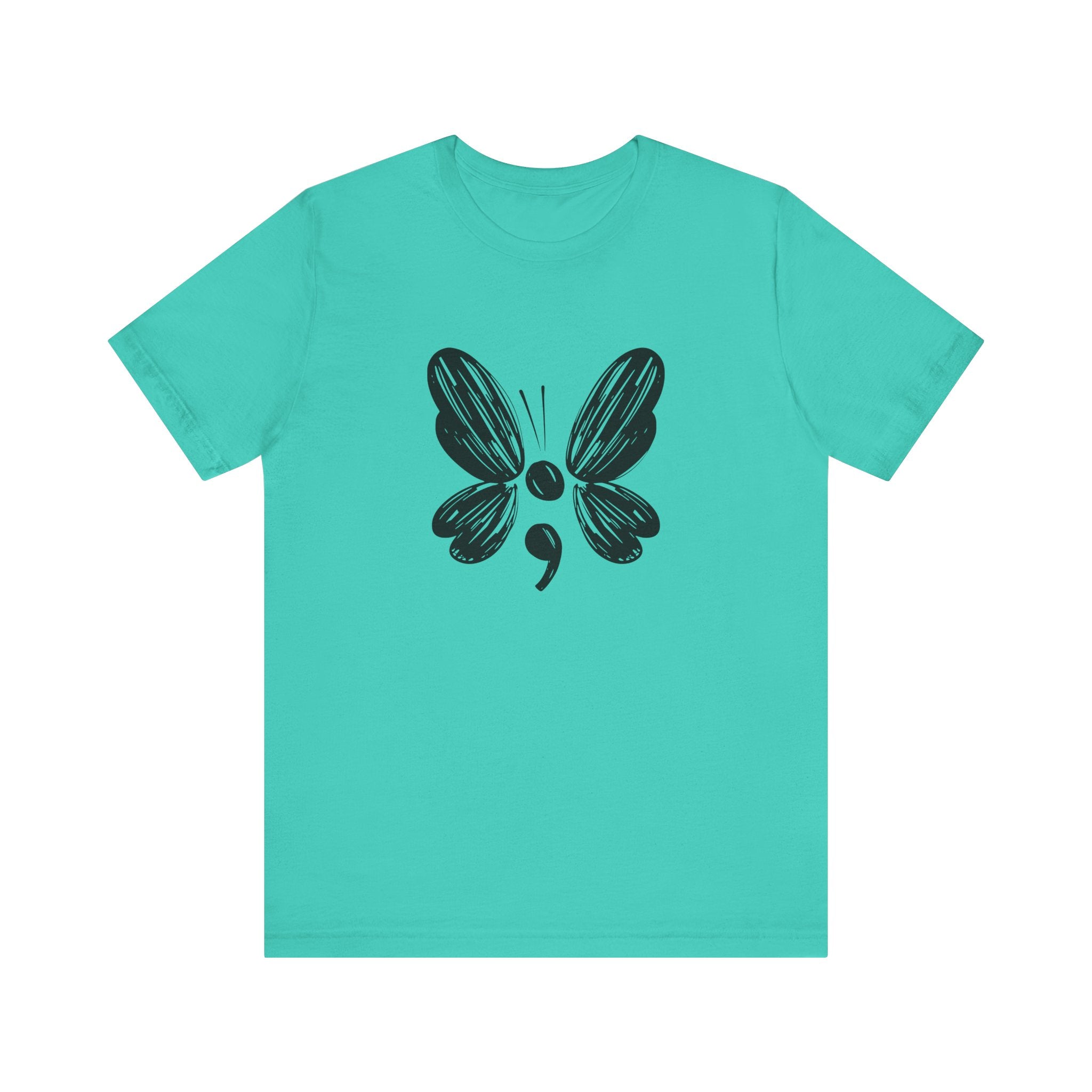 Suicide Prevention Butterfly Black Jersey Tee