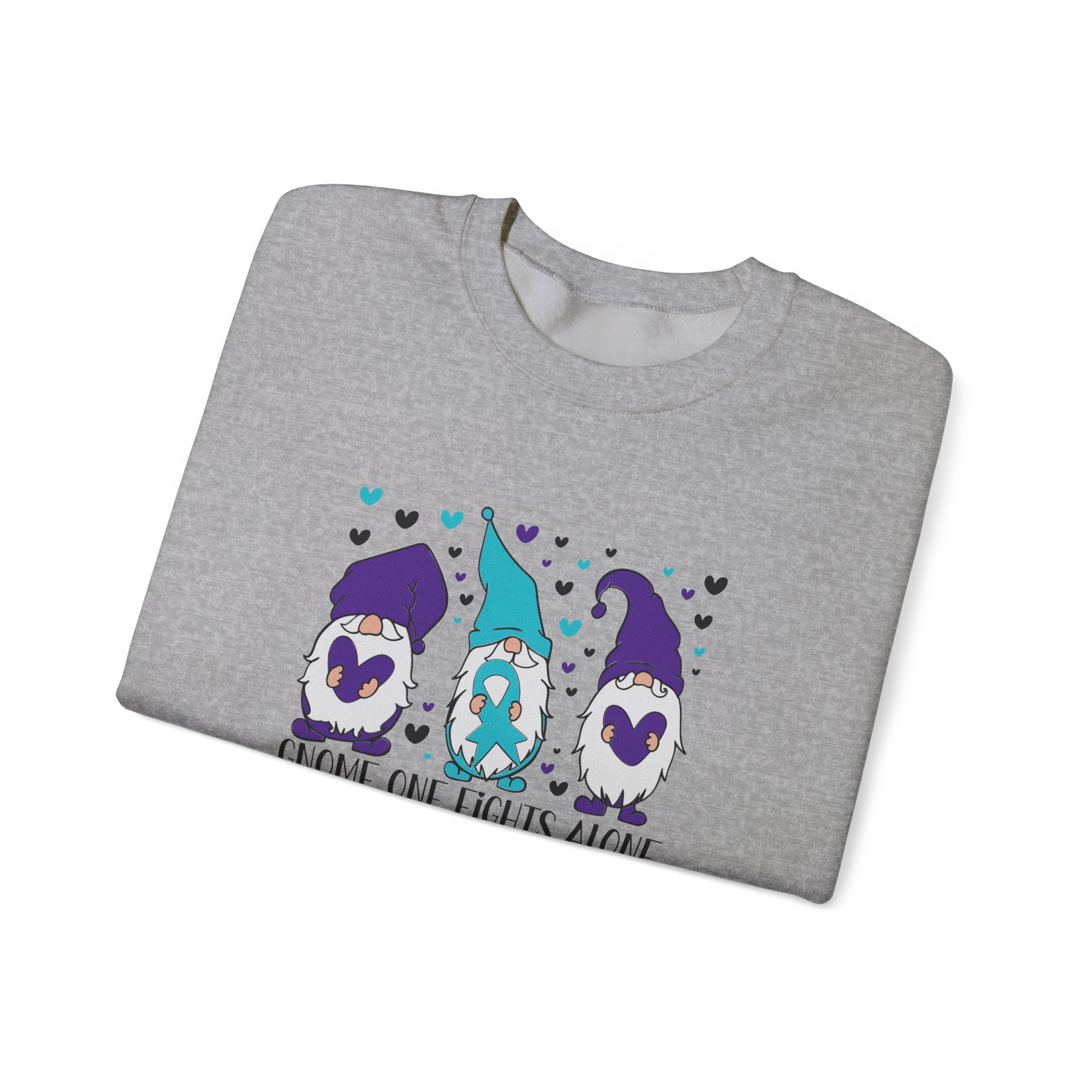 Gnome One Fights Alone- Suicide Prevention Crewneck Sweatshirt