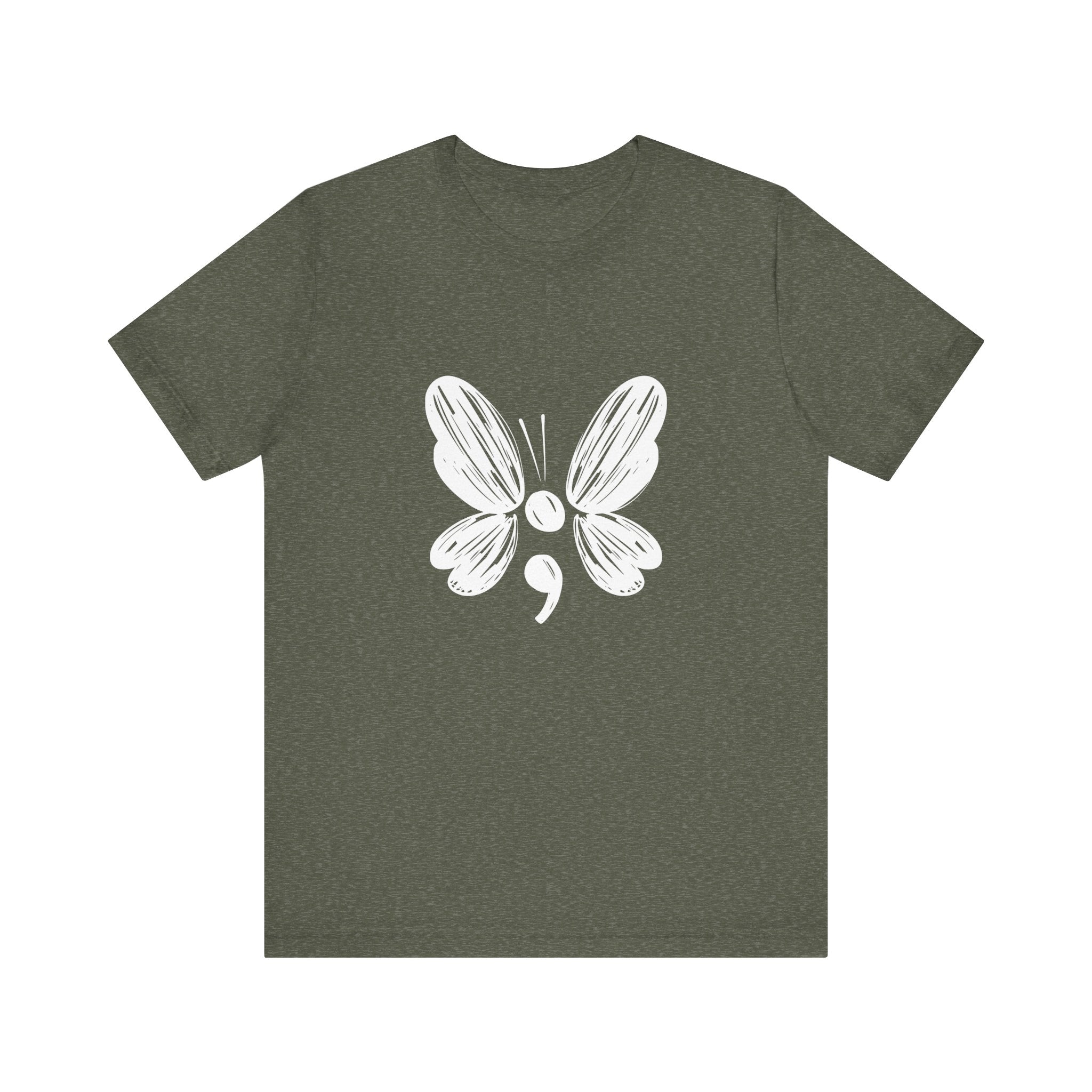 Suicide Prevention Butterfly White Jersey Tee